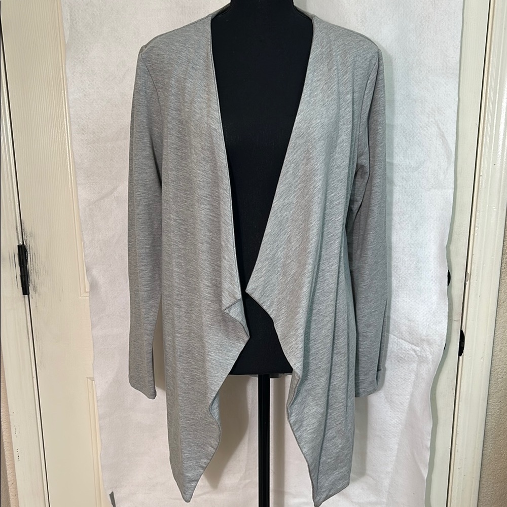 Calvin Klein Gray Cardigan Sweater with Asymmetrical Hem, Size Small, NWT